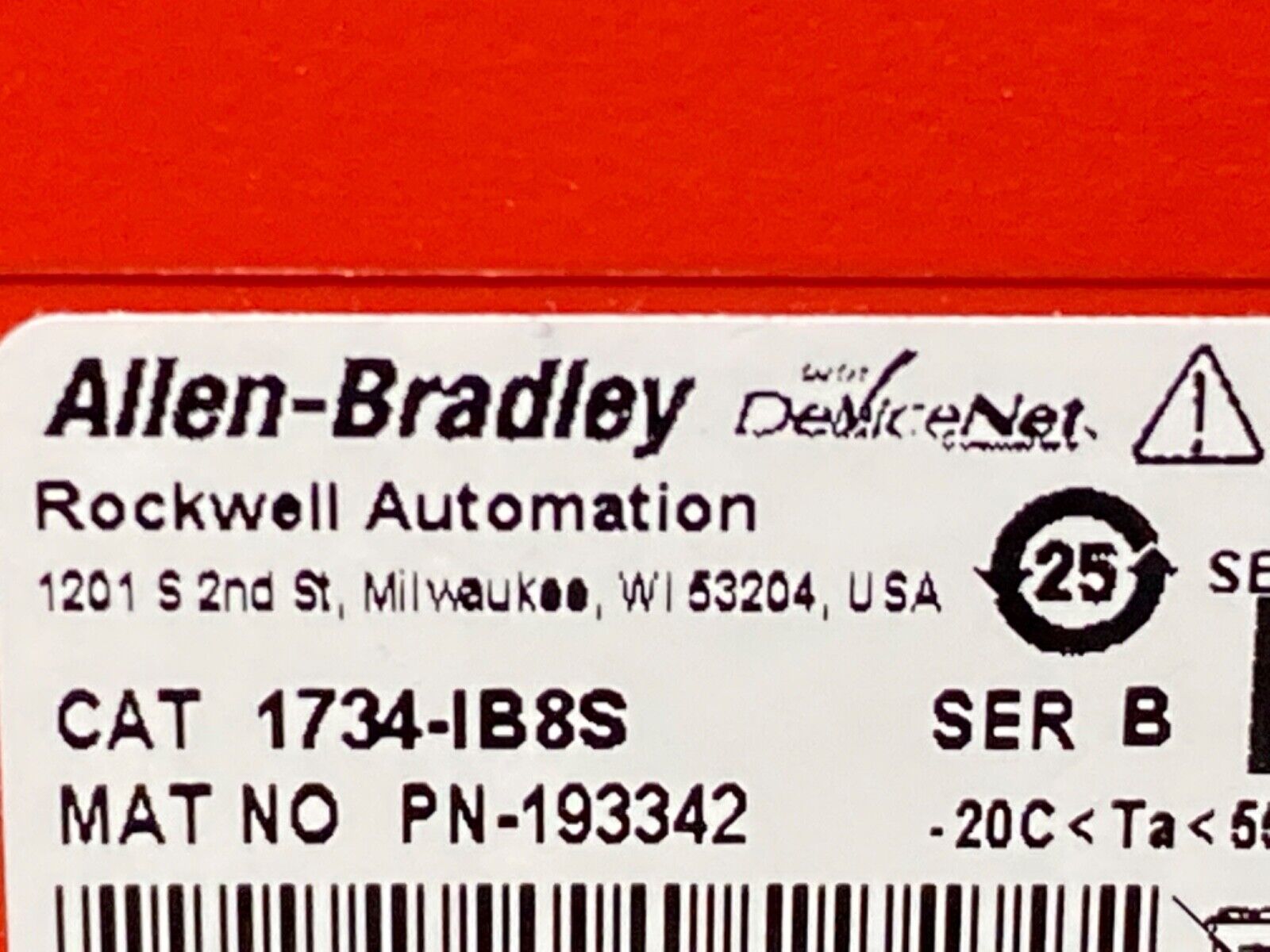 2020 Allen Bradley 1734-IB8S 1B8S IBBS Ser B POINT I/O Safety