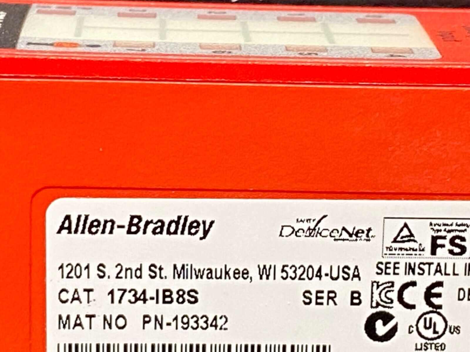 Allen Bradley 1734-IB8S 1B8S IBBS Ser B POINT I/O Safety Input